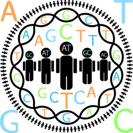 Visual representation of genetic studies in human populationsのイラスト素材