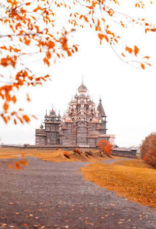 Historic site of wooden churches of Kizhi Island, Republic of Karelia, Russia. The museum of wooden...