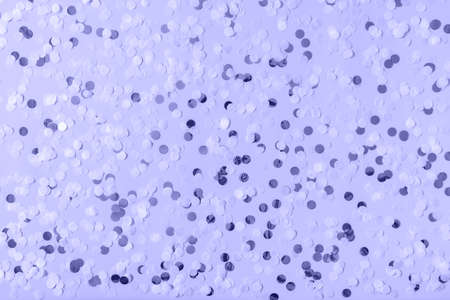 Modern abstract trendy background with round confetti. Great design for any purposes. Toned in trendy color of year 2022. Greeting card. Banner design. Copy space.の写真素材