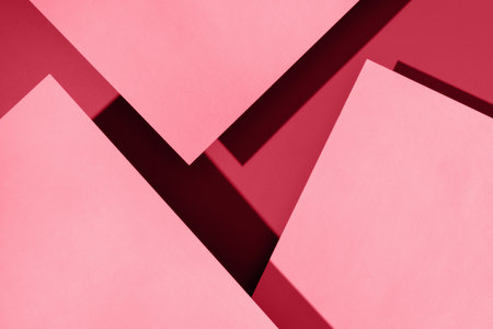 Paper for pastel overlap in vivid pink color for background, banner, presentation template. Creative trendy background design in natural colors. Background in 3d style.の写真素材