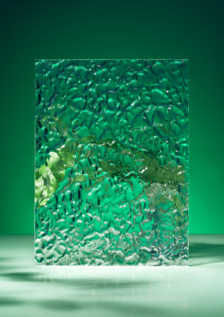 Natural green forest concept background, podium for product presentation. Mockup for the...