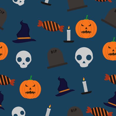 Halloween seamless pattern backgroundのイラスト素材