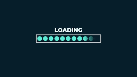Futuristic digital loading screen featuring a progress bar, ideal for technology, software, and digital interface designs.