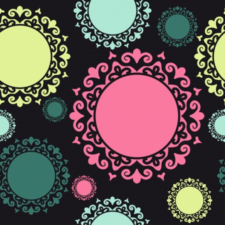 Seamless Background With Circle Ornamentのイラスト素材