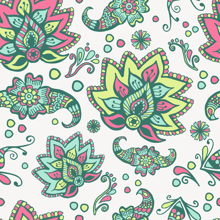  Seamless Floral Pattern On White Backgroundのイラスト素材