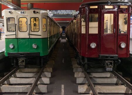 Two old Madrid subway trains rehabilitatedの写真素材