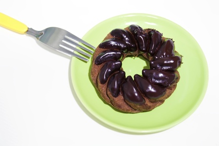 dark chocolate donutの写真素材
