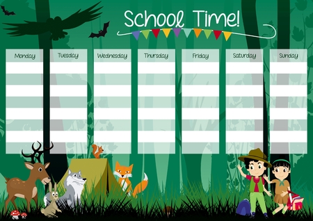 school timetableのイラスト素材