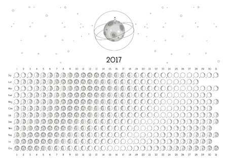 Moon Calendar 2017のイラスト素材