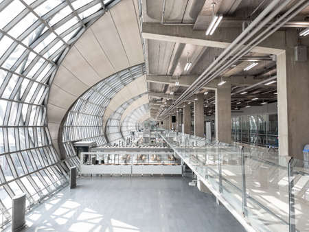 BANGKOK- March 2, 2021 : Concourse D at Suvanabhumi Airport, Bangkok on March 2, 2012. This airplane...