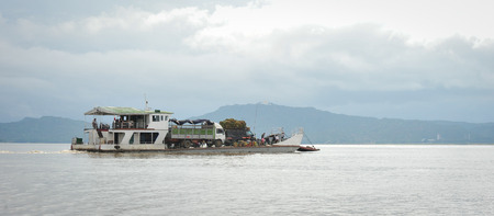 BAGAN, MYANMAR - MAY 22, 2014 - Myanmar classic cruise liner from Mandalay to Bagan on Irrawaddy...