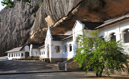 Dambulla cave temple, the largest and best-preserved cave temple complex in Sri Lanka.の写真素材