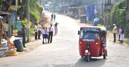 KANDY, SRI LANKA - JAN 31, 2012. View of Kandy street, Sri Lanka. Kandy is famous because of its Tooth Relic Temple where Buddha's tooth is being kept.のeditorial素材