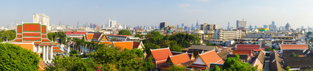 Bangkok, Thailand - Feb 4, 2015. Top view of Loha Prasat and Golden Mountain, landmarks of Bangkok, Thailand.のeditorial素材