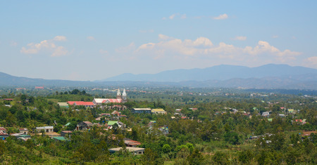 Beautiful view of the valley in the mountains on the Langbian Plateau around Da Lat city (Dalat) on...