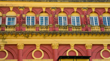 Detail of building from British Imperial time in Yangon, Myanmar. Old Supreme Court building.の写真素材