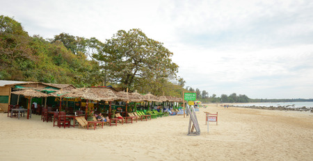 NGAPALI, MYANMAR - SEPTEMBER 5, 2014. Bar and restaurant in Ngapali, Myanmar. Ngapali is one of famous destinations in Myanmar.のeditorial素材