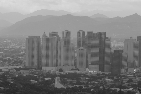 Manila, Philippines - Jan 22, 2015. High rise condominiums and office blocks in crowded Makati city...