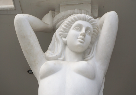 Medieval sculpture of a woman angel on the Opera House in Saigon, southern Vietnam.のeditorial素材