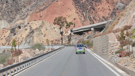 Yunnan, China - Jun 1, 2014. Road tunnel in Yunnan province, China. Yunnan is planning to focus on the upgrading and expansion of 6 trunk roads leading to other provinces and neighboring countries.のeditorial素材