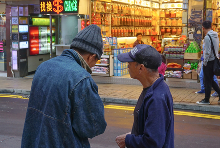 HONG KONG, CHINA - JUN 19, 2015. Many people shopping on Tsim Sha Tsui street in Hong Kong downtown. Tsim Sha Tsui street is a very popular shopping place in Hong Kong.のeditorial素材
