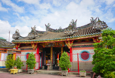SAIGON, VIETNAM - FEB 26, 2015. The facade of Chinese pagoda during Lunar New Year in Saigon, Vietnam.のeditorial素材