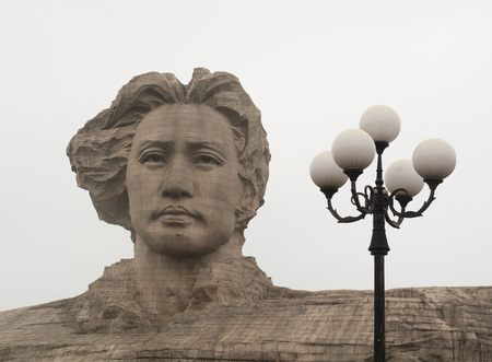Chairman Mao statue in Changsha, Hunan Province, China.のeditorial素材