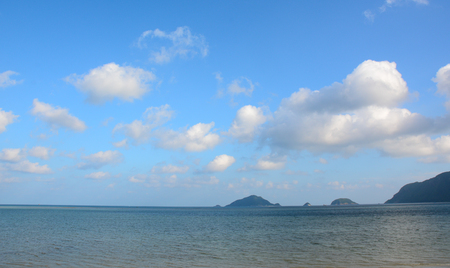 Tropical sandy beach at summer sunny day, Phi Phi island, southern Thailand.の写真素材