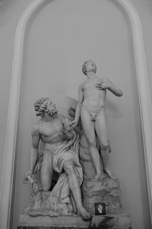 Saint Petersburg, Russia - Oct 12, 2016. Statues at main hall of Hermitage Museum in Saint Petersburg, Russia.のeditorial素材