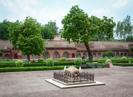Agra, India - Jul 13, 2015. John Russell Galvin tomb at Agra Fort. The fort was built by the Mughals, can be more accurately described as a walled city in Agra, India.のeditorial素材