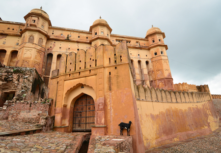 Amber Fort in Amer, 11 kilometres from Jaipur, Rajasthan state, India.のeditorial素材