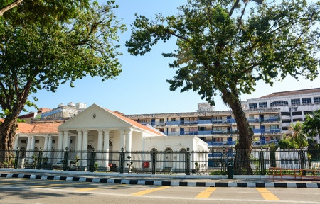 Penang, Malaysia - Mar 10, 2016. Colonial buildings at George Town in Penang, Malaysia. Georgetown is known for its British colonial buildings, Chinese shophouses and mosques.のeditorial素材