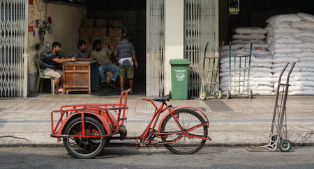 Kuala Lumpur, Malaysia - Jun 6, 2015. An old cart in Chinatown, Kuala Lumpur, Malaysia. Kuala Lumpur...