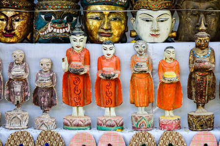 Souvenirs for sale at the shop in Bagan, Myanmar.の写真素材