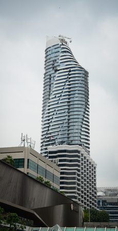 Bangkok, Thailand - Jun 18, 2016. A modern building located in Bangkok, Thailand. Bangkok has a population of over 8 million, or 12.6 percent of the country's population.のeditorial素材