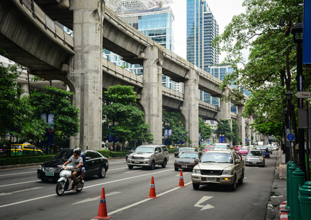BANGKOK, THAILAND - JUN 18, 2016. Traffic in Bangkok, Thailand. Bangkok is the capital and most populous city of Thailand.のeditorial素材