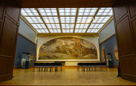 Moscow, Russia - Oct 20, 2016. Inside of State Tretyakov Gallery in Moscow, Russia. The collection in Tretyakov gallery was equal in importance with the largest museums in Russia.のeditorial素材