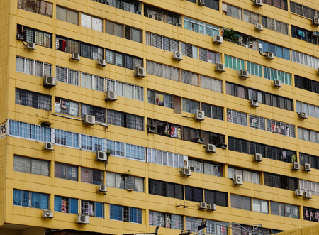 Singapore - Dec 14, 2015. Detail of old apartment in Chinatown, Singapore. Singapore is a sovereign...