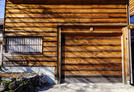 Facafe of wooden house at Historic Villages of Shirakawa-go in Gifu, Japan.のeditorial素材