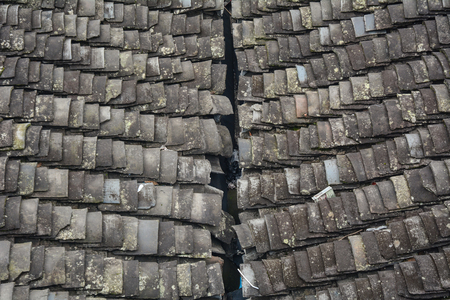 Roof top of old houses at Fenghuang (Phoenix) Ancient Township in Hunan, China.の写真素材