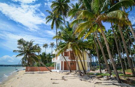 Phan Thiet Vietnam - Oct 13, 2015. New villa of luxury resort with sand beach at Mui Ne town in Phan Thiet Vietnam. Phan Thiet is Vietnam most prominent coastal resort town.のeditorial素材