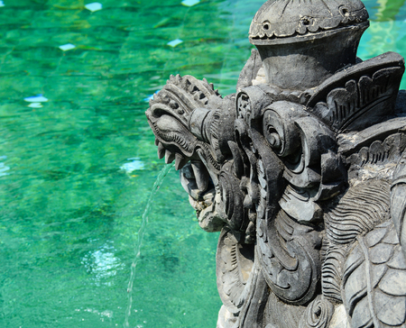 Statue for decorations at the swimming pool in Bali, Indonesia.の写真素材