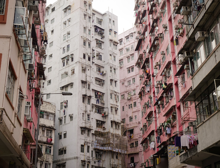 Hong Kong - Mar 29, 2017. Buildings in Hong Kong, China. Hong Kong has more buildings taller than 500 feet (150 m) than any other city.のeditorial素材