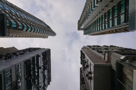 Hong Kong - Mar 29, 2017. Top of apartments in Hong Kong, China. Hong Kong ranks as the world fourth most densely populated sovereign state or territory.のeditorial素材