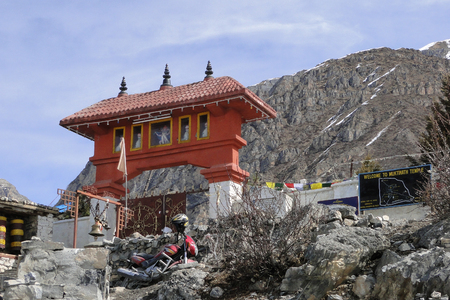 Mustang, Nepal - Mar 4, 2013. Muktinath Temple in Mustang, Nepal. Muktinath is a sacred place for both Hindus and Buddhists located in Muktinath Valley.のeditorial素材