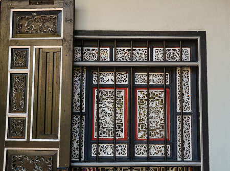 Details of traditional house in George Town, Malaysia. One of the oldest cities in Malaysia,の写真素材