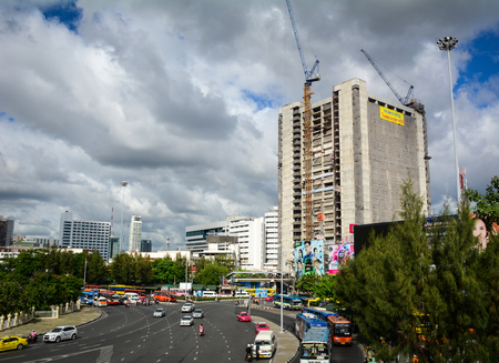 Bangkok, Thailand - Jun 15, 2016. Street at downtown in Bangkok, Thailand. Bangkok has a population...