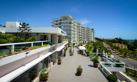 Phan Thiet, Vietnam - Oct 14, 2015. Luxury resort located on hill in Phan Thiet, Vietnam. Phan Thiet belongs to Binh Thuan province and located 200km South of Cam Ranh Bay.のeditorial素材