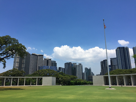 Manila, Philippines - Apr 13, 2017. American Cemetery in Manila, Philippines. The Cemetery has the largest number of graves of any cemetery for US personnel killed during World War II.のeditorial素材
