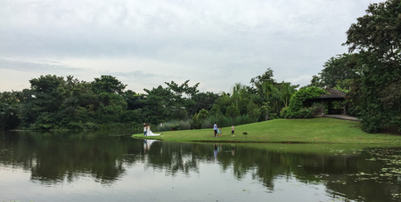 Singapore - Dec 14, 2015. People enjoy at Botanic Gardens in Singapore. Singapore is a sovereign city-state in Southeast Asia, and the world only island city-state.のeditorial素材